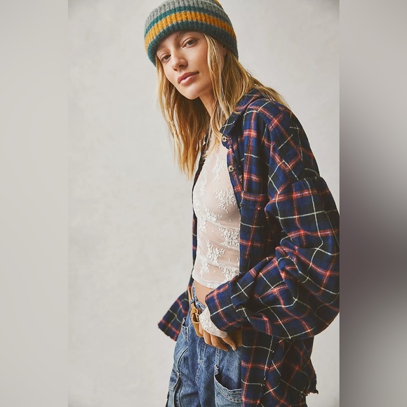 We The Free Happy Hour Plaid Top - Picture 1 of 7